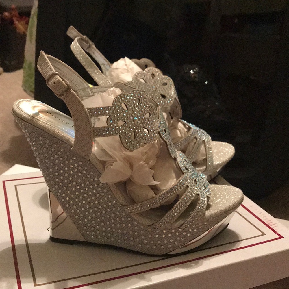 Pierre Dumas jeweled wedge heel